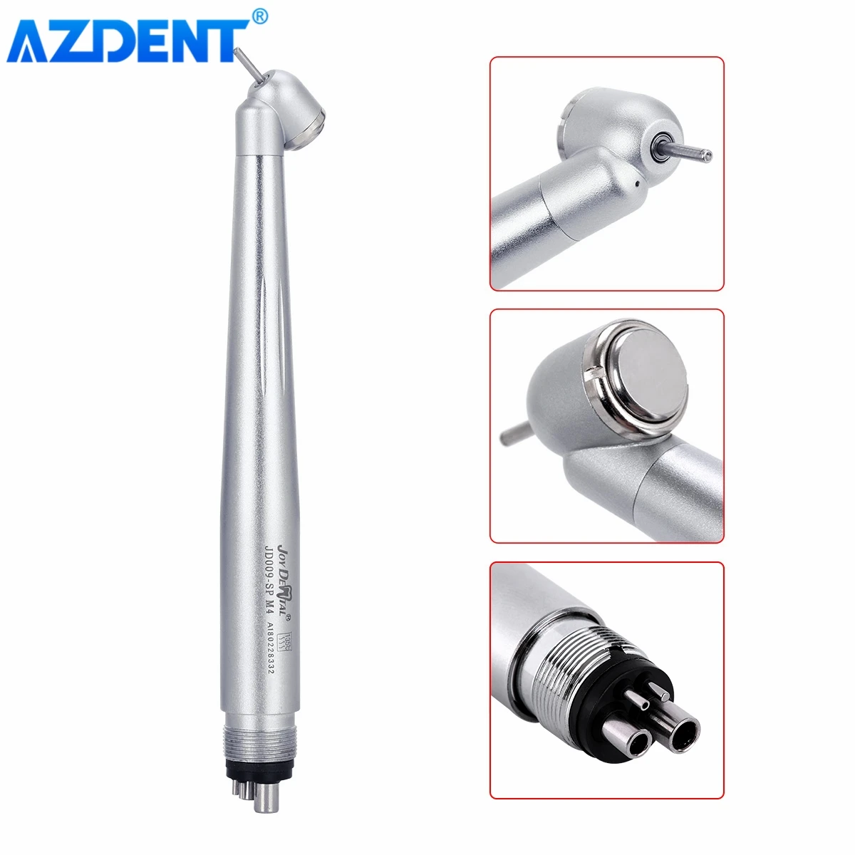 AZDENT Dental High Speed Handpiece 45° Surgical for Dentists Standard Head Push Button Single Way Spray Dentistry Tools