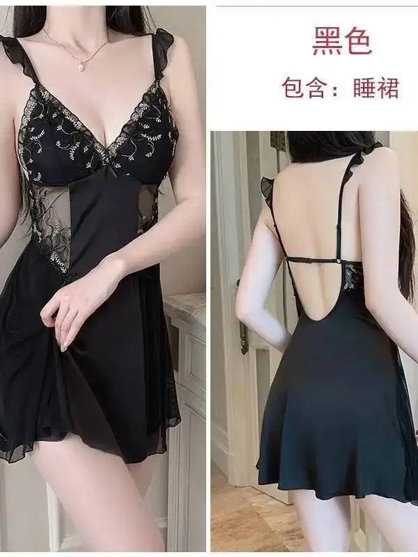 Dolce ricamo pizzo sexy imbottito puro desiderio abito in raso liscio senza schienale bretelle a V profonde senza maniche abito in tinta unita 82SM