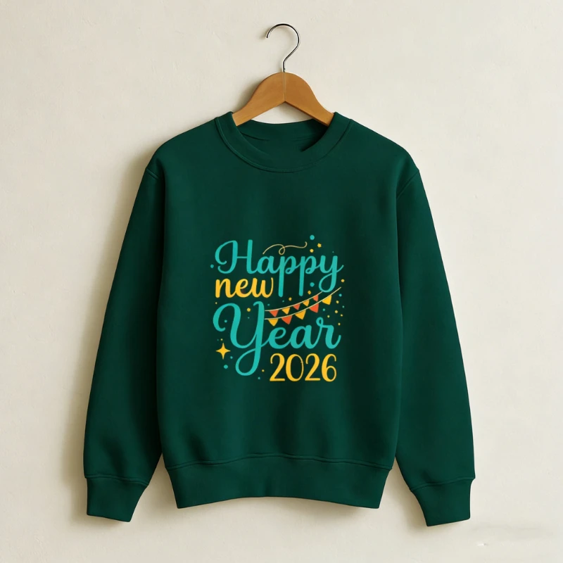 Feliz ano novo 2026 unissex adultos outono e inverno moletom manga longa manter quente combinando hoodies crewneck casual pulôver