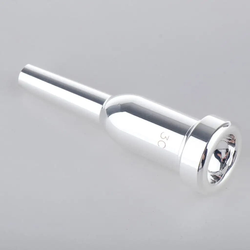 Universal Heavy 3C Bb Trumpet Mouthpiece Musical Instrument Accessory, Silver