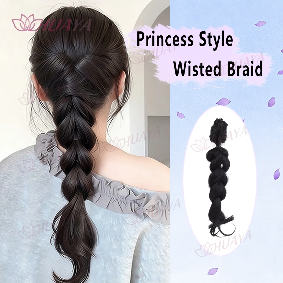 HY Women's Synthetic Ponytail Wig with Clip - Suitable for Everyday Wear Travel Dates and Cosplay (Braided Styling)