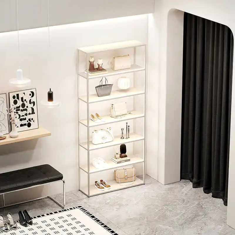 Shelf Simple Honor Wall Display Rack with Light Floor Boutique Cosmetics Display Rack