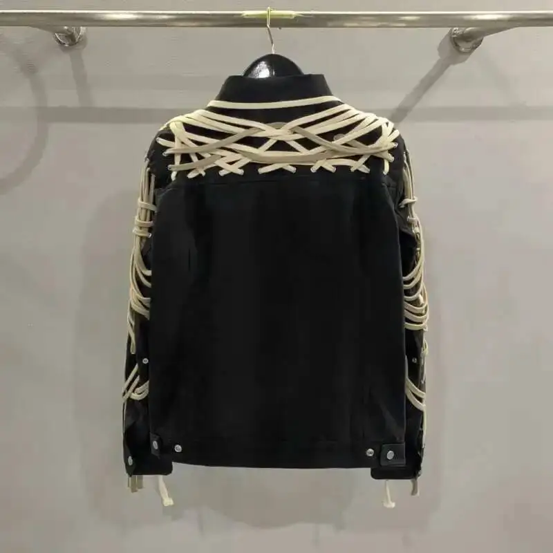 HKSH Women Jacket Dark RO Style Stylish Color Block Weaving Rope Single Breasted High Street Loose Casual Ins Cotton Coat HK3531