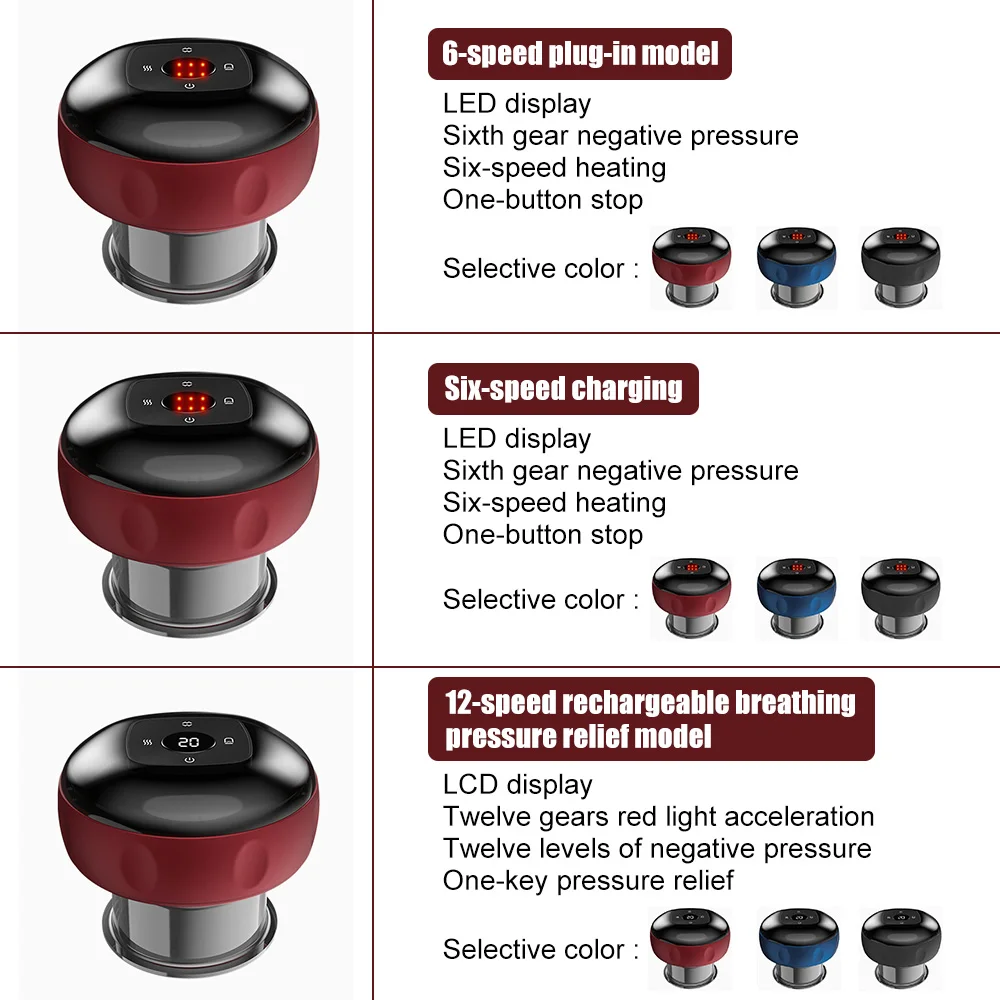 Electric Cupping Therapy Massager Vacuum Suction Cups Therapy Adjustable Cupping Therapy Massage Tool Guasha for Back Body Care