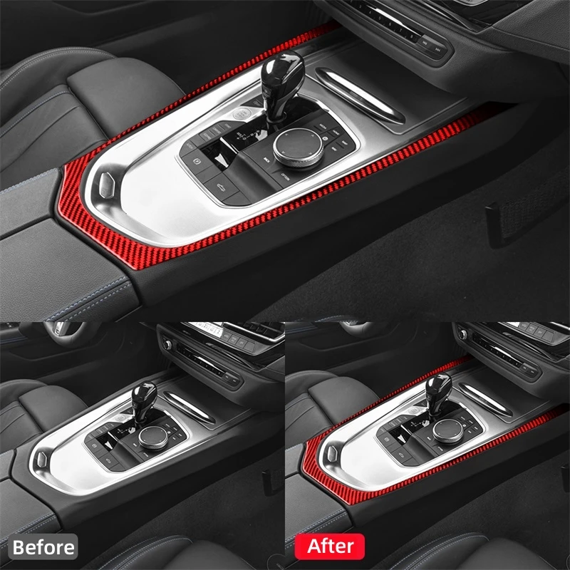 For BMW Z4 Series G28 G29 2019-2023 Carbon Fiber Accessories Interior Car Central Gear Shift Panel Outer Frame Trim Cover Stick