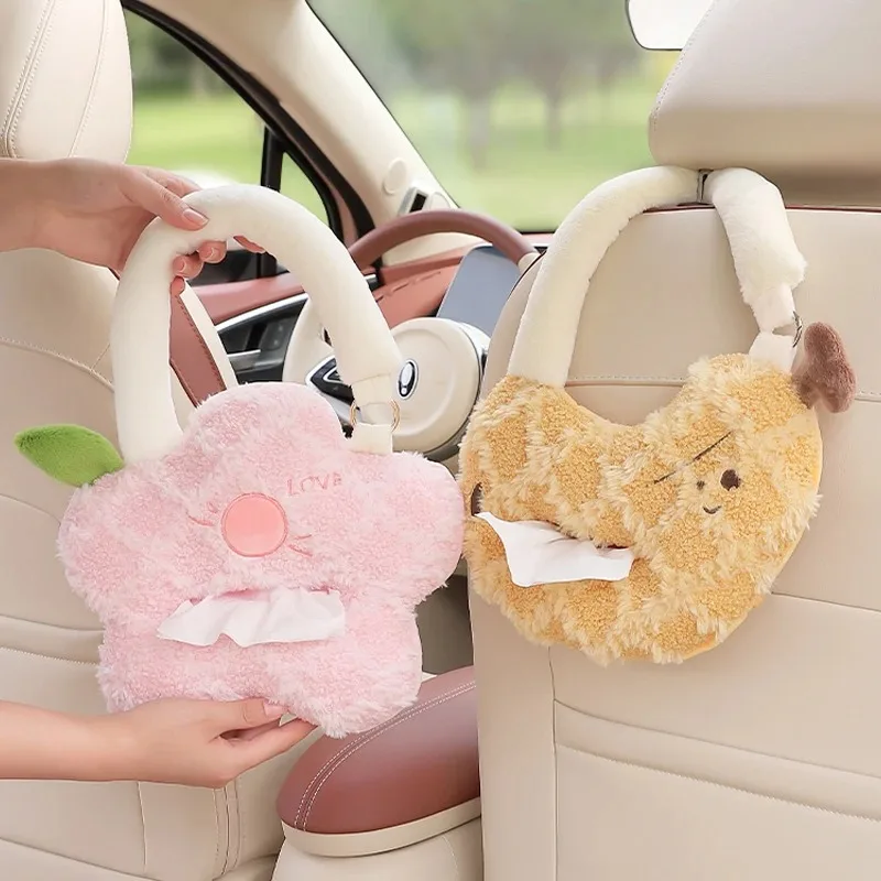 

Cartoon Plants Car Paper Boxes Car Tissue Box Car Inner Armrest Box Sun Visor Pumping Box Cute Creative Tissue Boxes Accessory