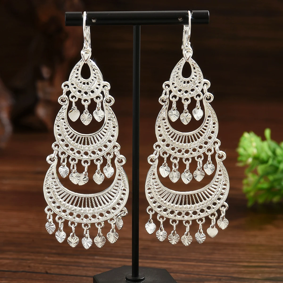 أقراط متدلية عرقية عتيقة أقراط شرابة حادة على شكل قلب باللون الذهبي أقراط عصرية للسيدات مجوهرات الشرق الأوسط لحفلات الزفاف