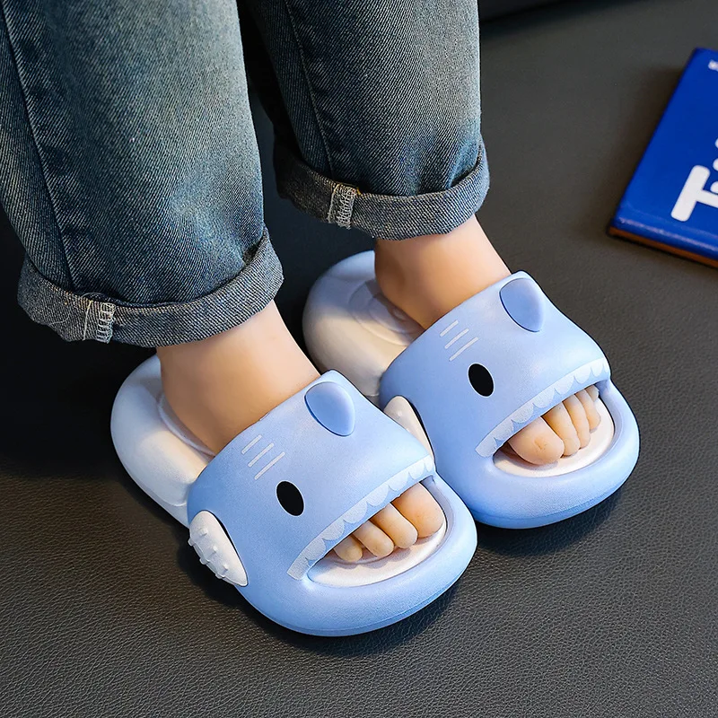 

Children Casual Slippers Bathroom Shoes Kids EVA Slippers Summer Shark Beach Water Shoes Boys Girls Soft Sole Non-Slip Sandals