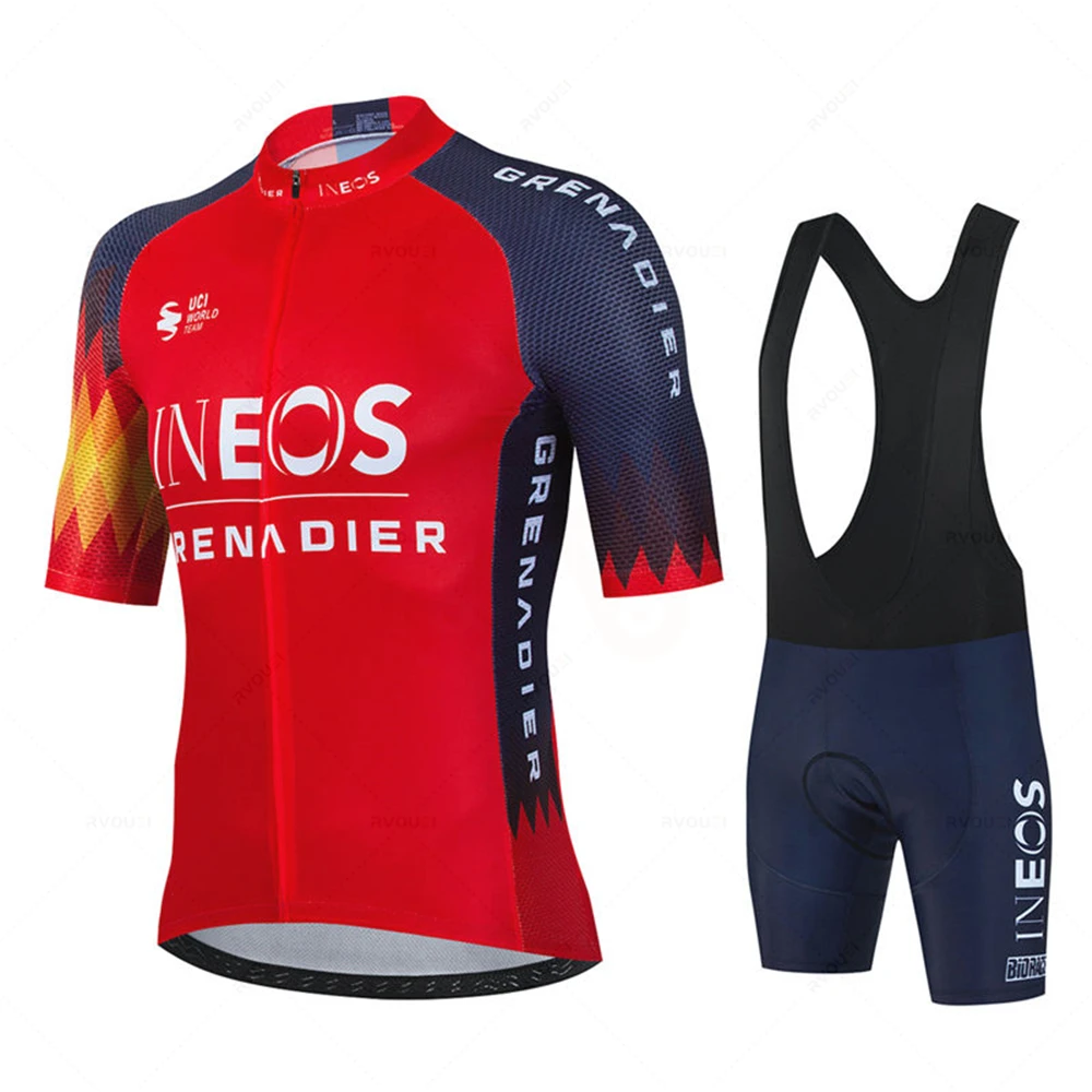 Ineos Bicicleta 2023 Short Sleeve Bicycle Clothing Men Bike Bib Shorts Clothes Cycling Jersey Sets Maillot Ropa Ciclismo Hombre