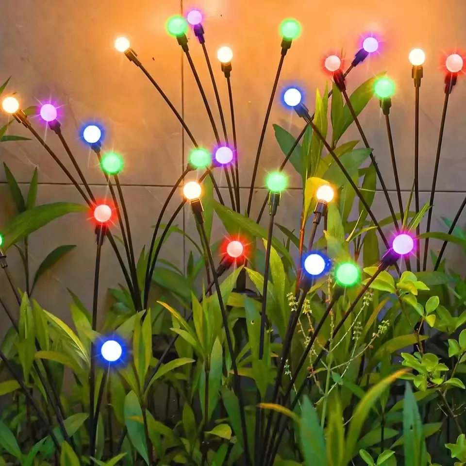 Outdoor LED Solar Lights Waterproof Starburst Solar Firefly Lights Lawn Lamp Garden Lamp for Path Landscape Decorative image 2