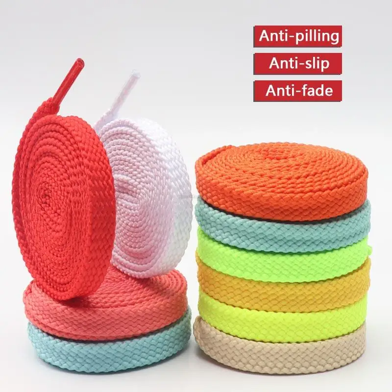 Classic Shoelaces for Sneakers Fabric Flat Shoe laces 24 colors Solid Shoelace Elastic Laces Shoes 100/120/140/160CM Strings