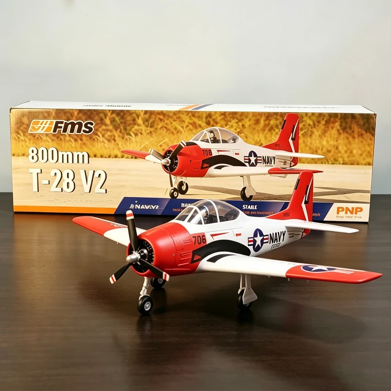 FMS 800mm T-28 Trojans Fixed Wing Entry Electronic Remote Control Model Aircraft Model Aircraft Adult Toy