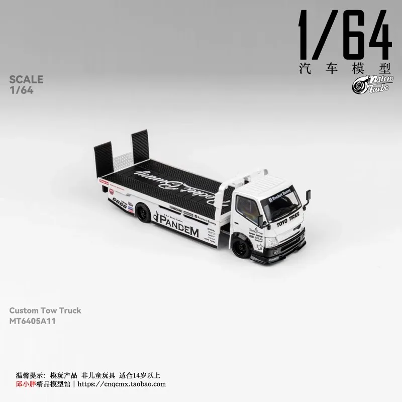 MicroTurbo 1/64 صاروخ الأرنب مخصص شاحنة سحب DieCast نموذج سيارة محاكاة تحصيل عرض ثابت سيارات نموذج الصبي لعبة هدية