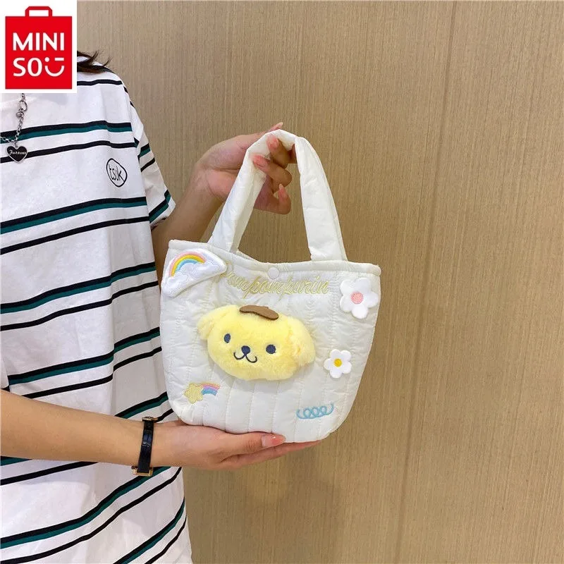 حقيبة يد كرتونية Miniso-Sanrio للطلاب ، مرحبا كيتي ، كورومي ، تخزين سعة كبيرة ، حقيبة كتف أنيقة متنوعة