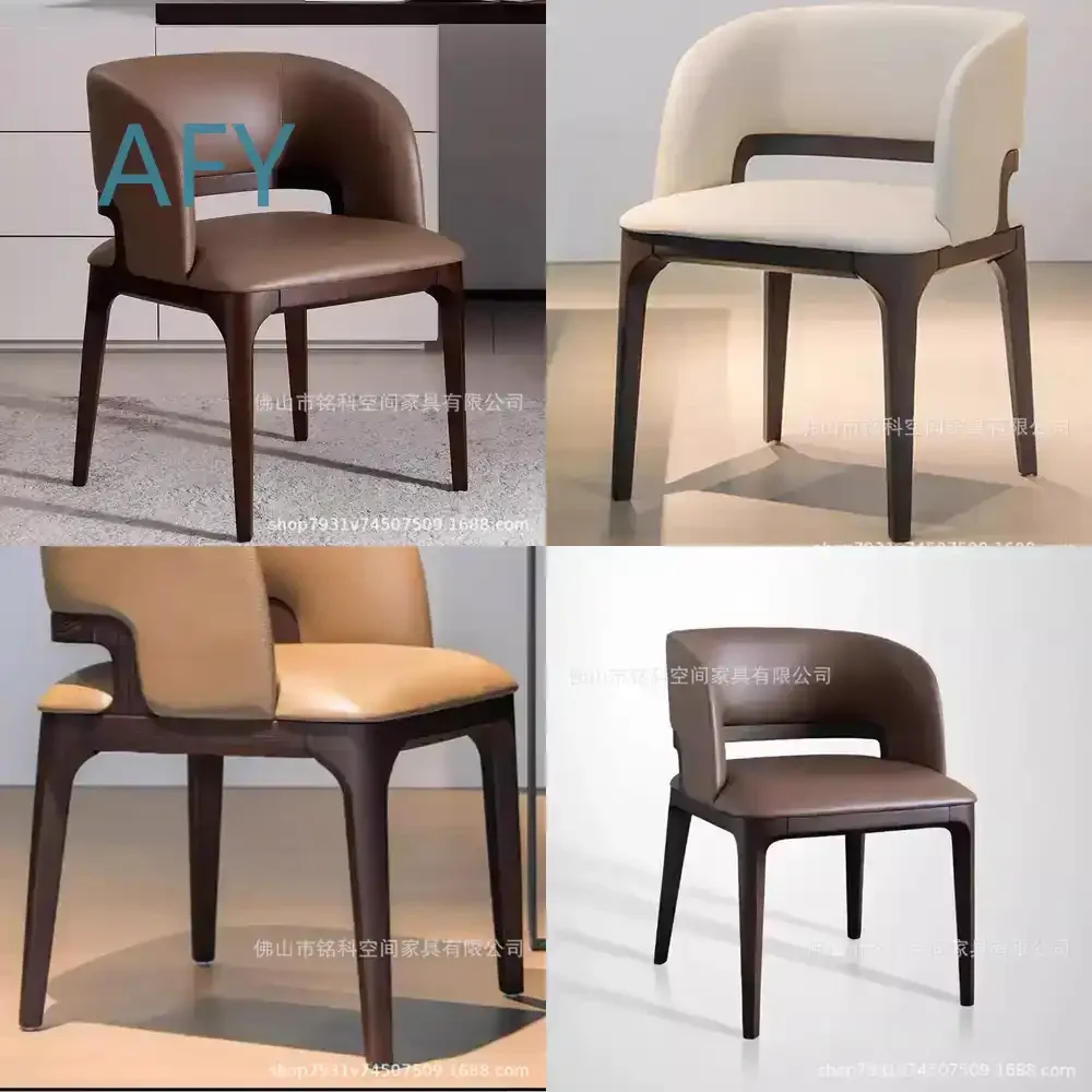 Designer Dining Chair for Modern Luxury Italian Style Dining Table Home Office Backrest Solid Wood Hotel Use