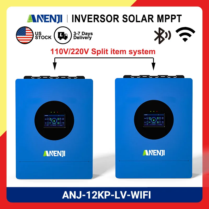 

12KW 48V off grid inverter 110/120V pure sine wave 220V/240V MPPT solar charger hybrid inverter can be three-phase