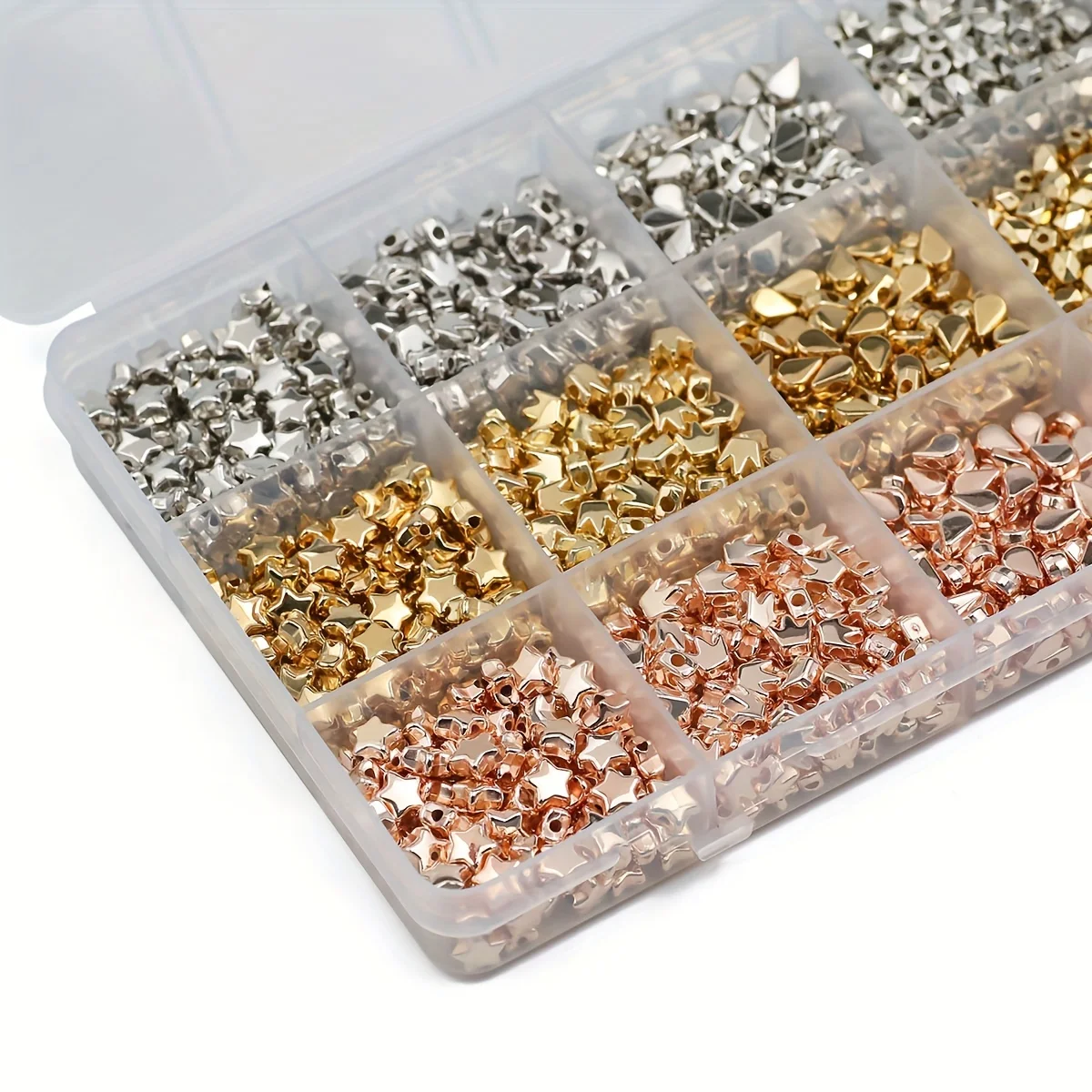 750PCS CCB Star Crown Spacer Loose Beads Gold Silver Color DIY Kit Box For Bracelet Earrings Necklace Jewelry Making Accessories