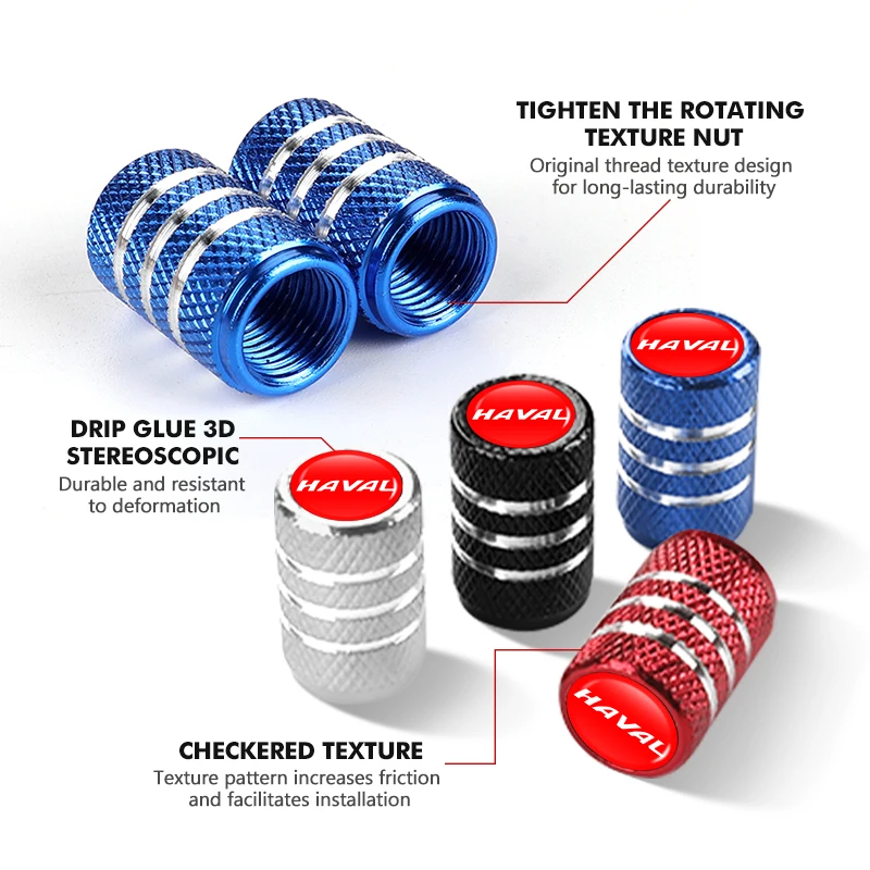 4Pcs Car Tire Valve Stems Cap Tire Valve Cap Wheel Stem Air Valve Cap For Haval Jolion F7 H6 H1 H2 H3 H4 H5 H7 H8 H9 M4 M6 F5 F9