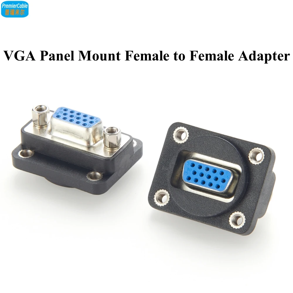 D-series XLR VGA Panel Mount Flange Chassis Adapter DB15 Female to Female StraightThrough Coupler Extender for Monitor Projector