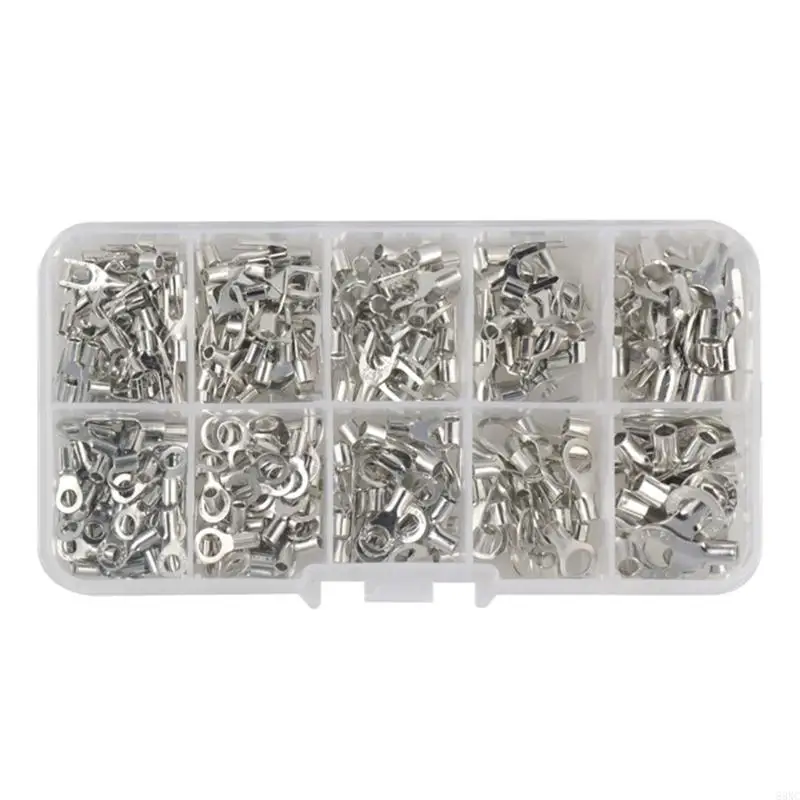 83XC 320Pcs Non-Insulated Ring Terminal&Fork Connector Wire Crimp Fork End Cable Lugs