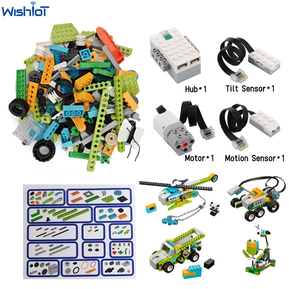 280PCS Programing Robotics Electronic Bricks Kit Compatible with 45300 We-Do 2.0 Core Set Building Blocks DIY Educational Toys