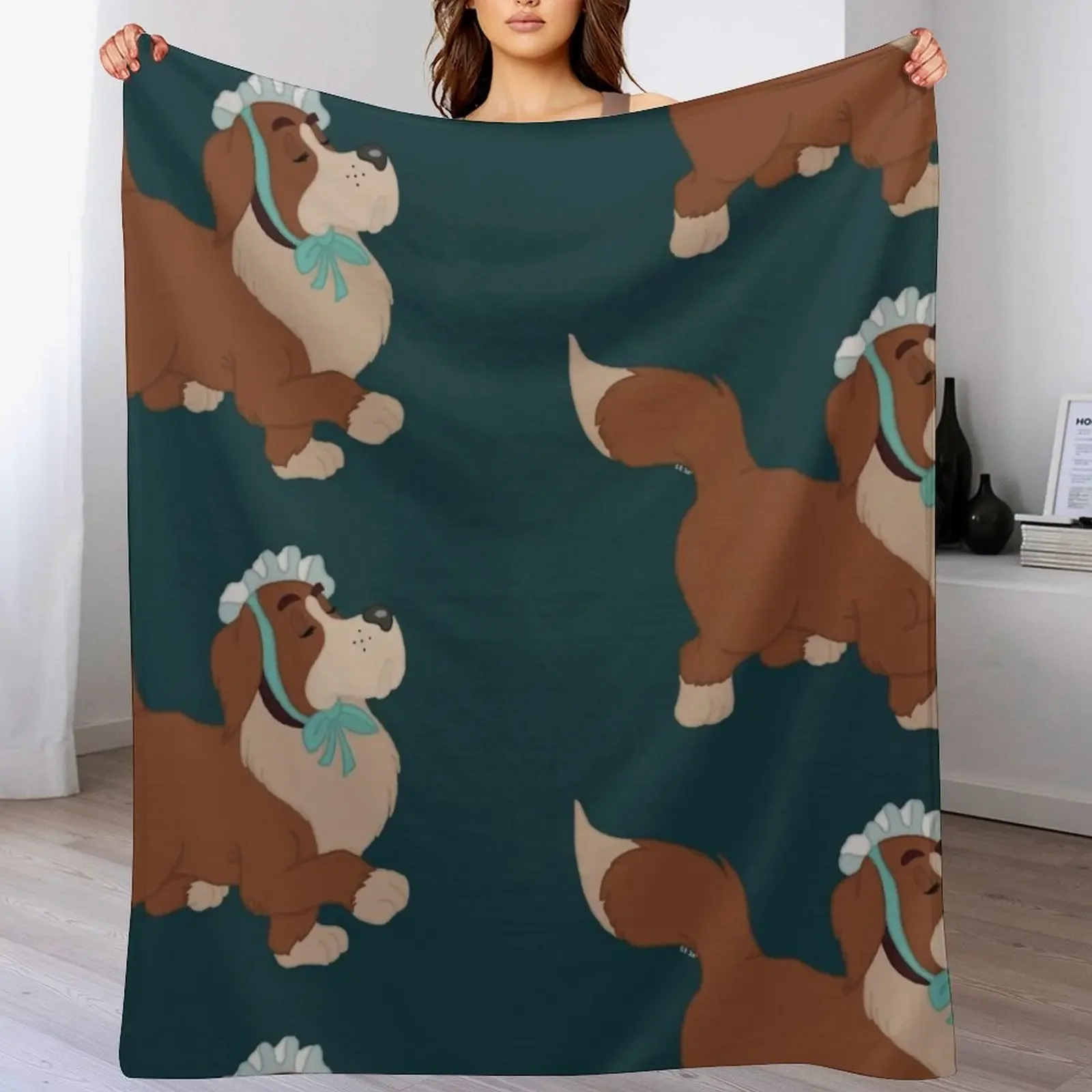 Nana Sideview Teal Background Throw Blanket heavy to sleep anime Kid'S Polar Blankets