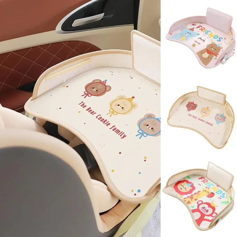 Child Safety Seat Tray Cartoon Waterproof Baby Dining Table Multi-Functional Storage Small Table Infant Stroller Accessories New