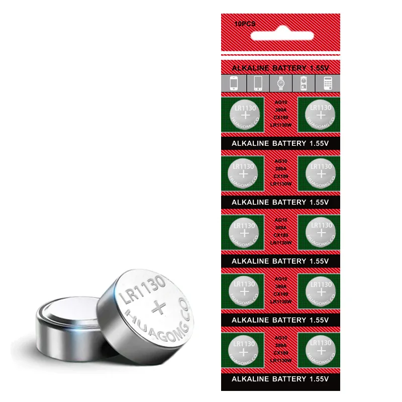 10-100PCS AG10 LR54 Cell Coin 1.55V SR54 389 189 LR1130 SR1130 Alkaline Button High Capacity Batteries for Watch Toys Remote