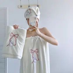 2024 New Bath Towel Superfine Fiber Soft Quick-dry ShowerTowels Women Fashion Household Skin-friendly Absorbent Wearable Bathrob