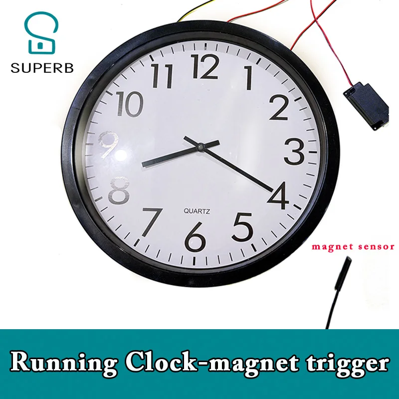 Escape room clock prop 2024 new prop real life room escape running clock show time password by magnet sensor adventure game prop