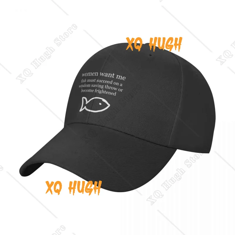 Fish fright white lettering Baseball Cap Mountaineering foam party Hat Beach Outing Women's Golf Clothing Men's