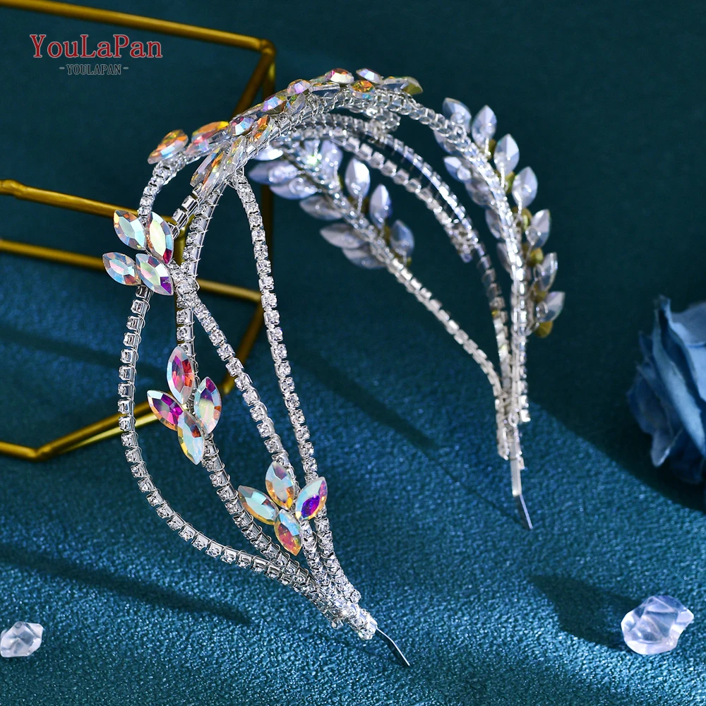 TOPQUEEN Bohemian Crystal Crown Hair Accessories  Bridal Wedding Party Wearing Elegant Women Headdress Bridesmaid Gift HP709