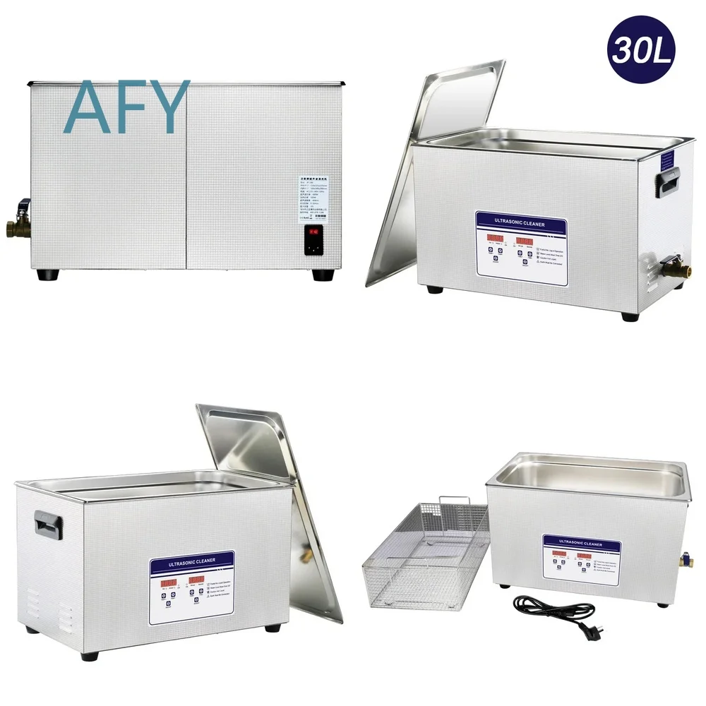 600W Ultrasonic Cleaner Bath 30L for Industrial Home Appliances Digital Timer Heating Function Stainless Steel Cleaning