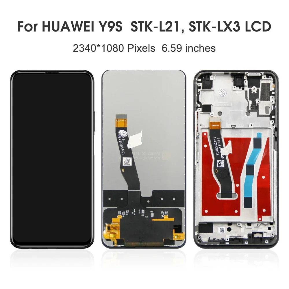 6.59\'\'For HUAWEI Y9S For  P Smart Pro 2019 STK-L21 LX3 L22 LCD Display Touch Screen Digitizer Assembly Replacement