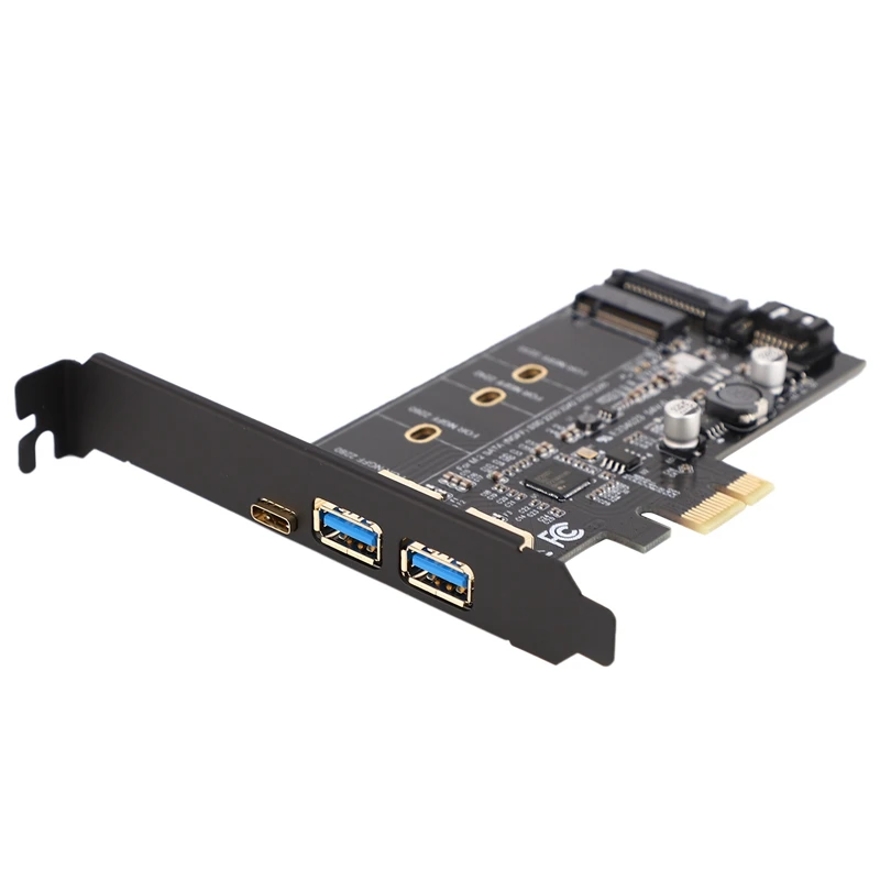 Двойной USB 2280 и Type-C M.2 PCIe адаптер M2 SSD SATA B Ключ к PCI-E контроллеру переходная карта для 2260 2242 2230 NGFF
