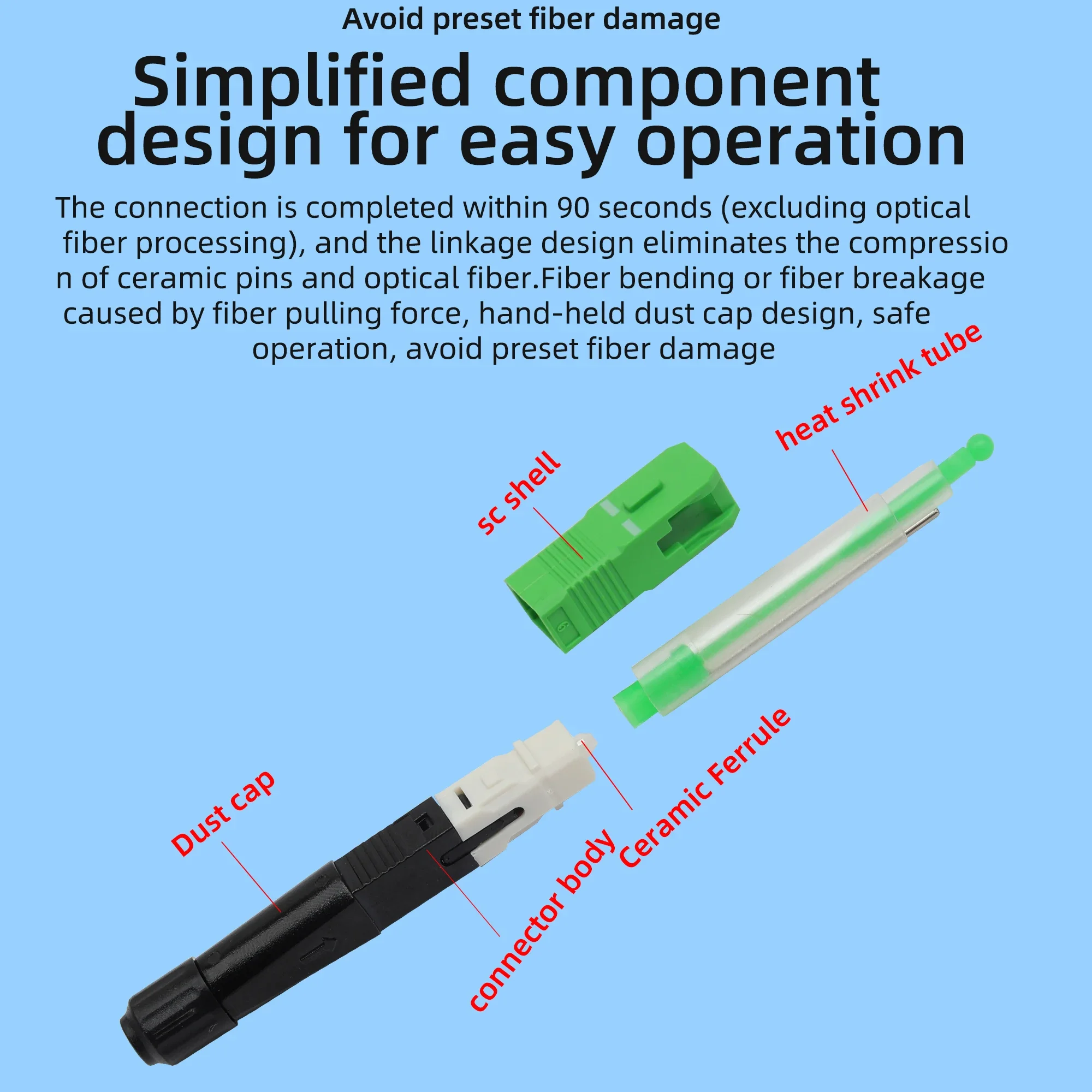 2023 New SC APC UPC FTTH SC Fiber Optic Connector Fusion Splicer Fiber adapter Hot Melt Joint Weld Joints