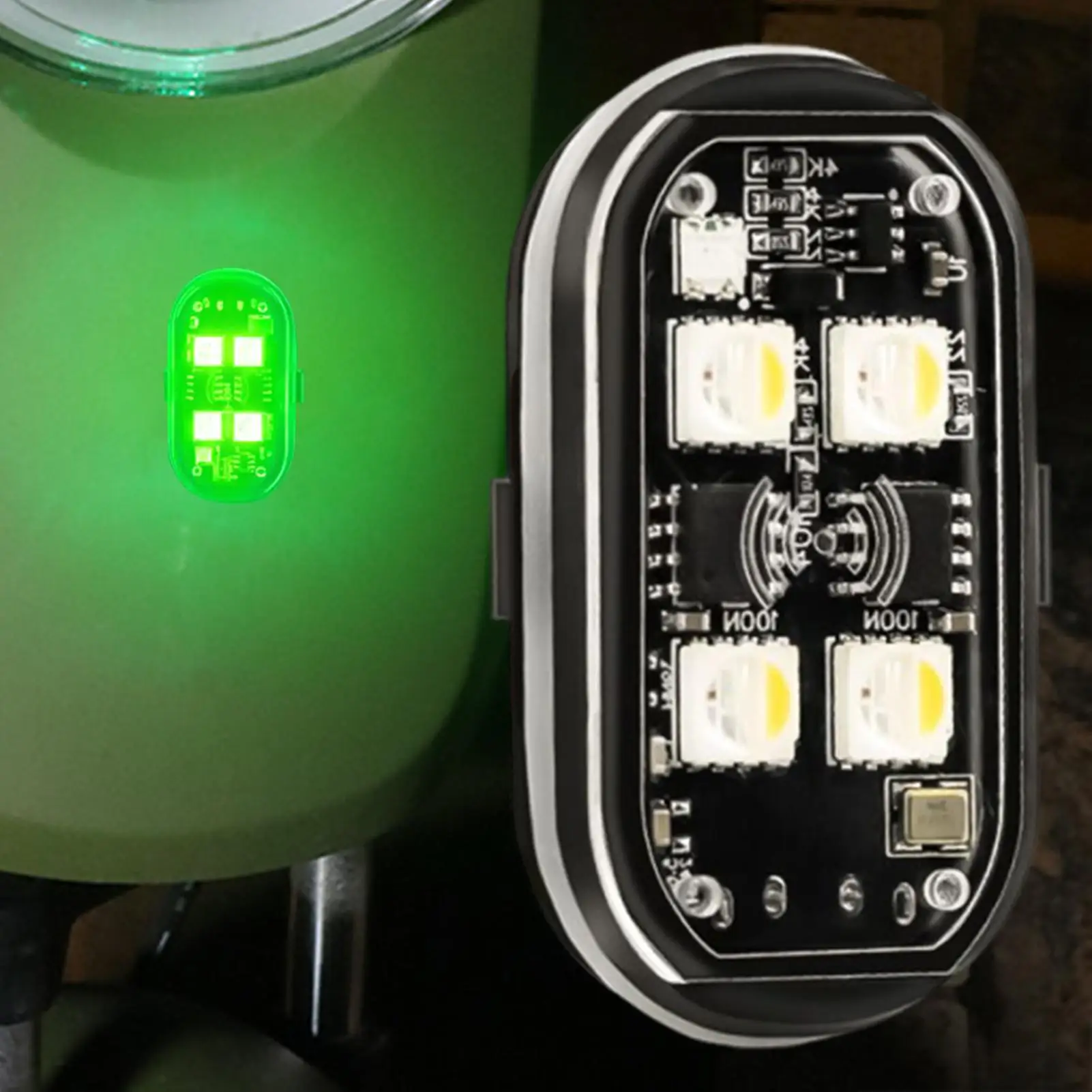 

6pcs Wireless LED Strobe Lights Car Decor Atmosphere Light 8 Colors Rechargeable Led Lights Anti-Collision LED Warning Light