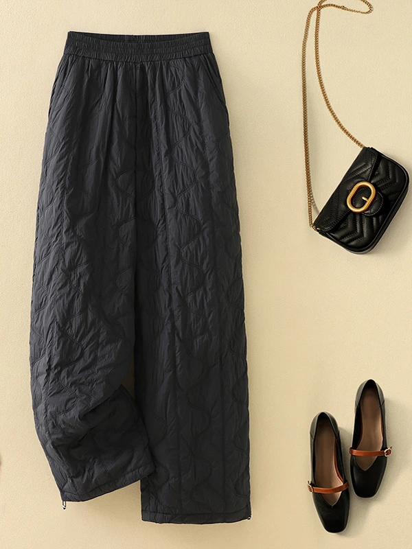 Damen-Baumwollhose, Winter, warme Freizeithose, Faion Oberbekleidung, hohe Taille, lange Hose mit geradem Bein