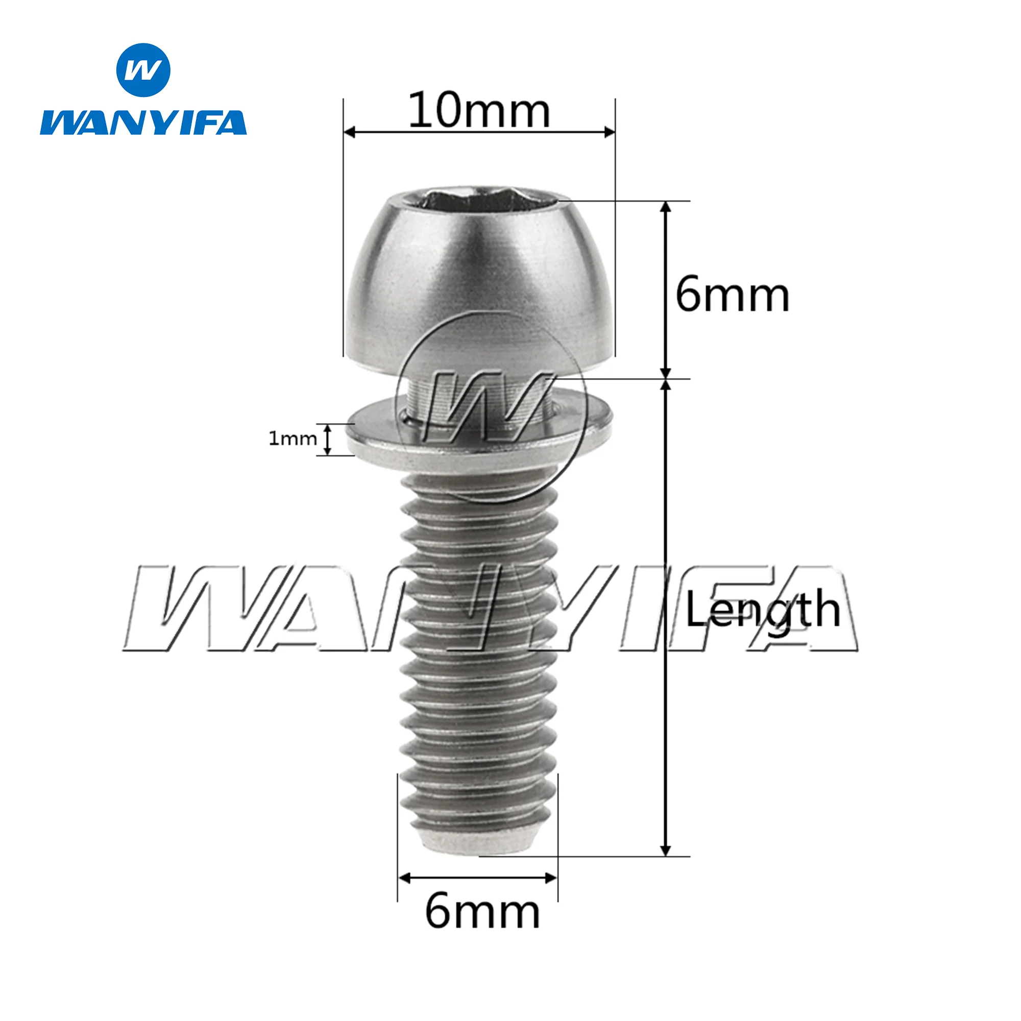 Wanyifa Titanium Bolts M6x18 20mm Allen Hex Round Head Screws with Washers for Bicycle Brake Fixing
