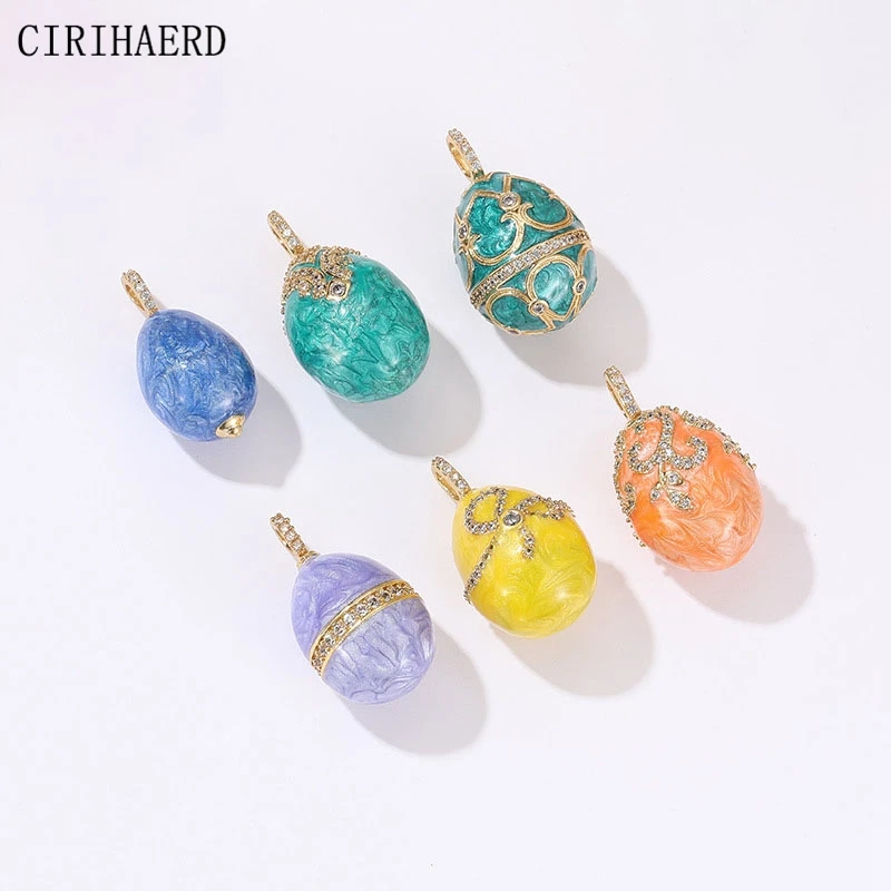 

6 Modles Pendants 14K Gold Plated Inlaid Zircon Drip Oil Enamel Women's Necklace Pendant DIY Jewelry Accessories Small Charms