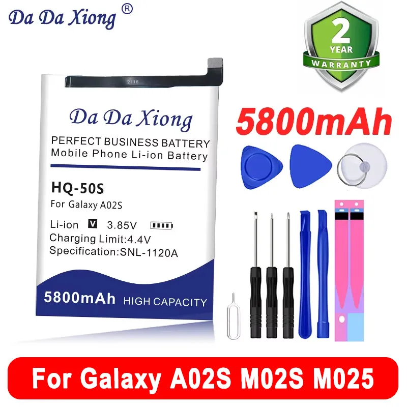 DaDaXiong 5800mAh HQ-50S Replace Battery For Samsung Galaxy A02S M02S M025 F02S + Free Tools