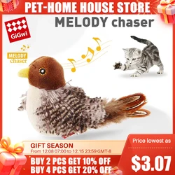 GiGwi Cat Toys MELODY Chaser Simulate The Real Sounds of Animals Native Feather Simulation Design Interactive Toys For Pet Toy