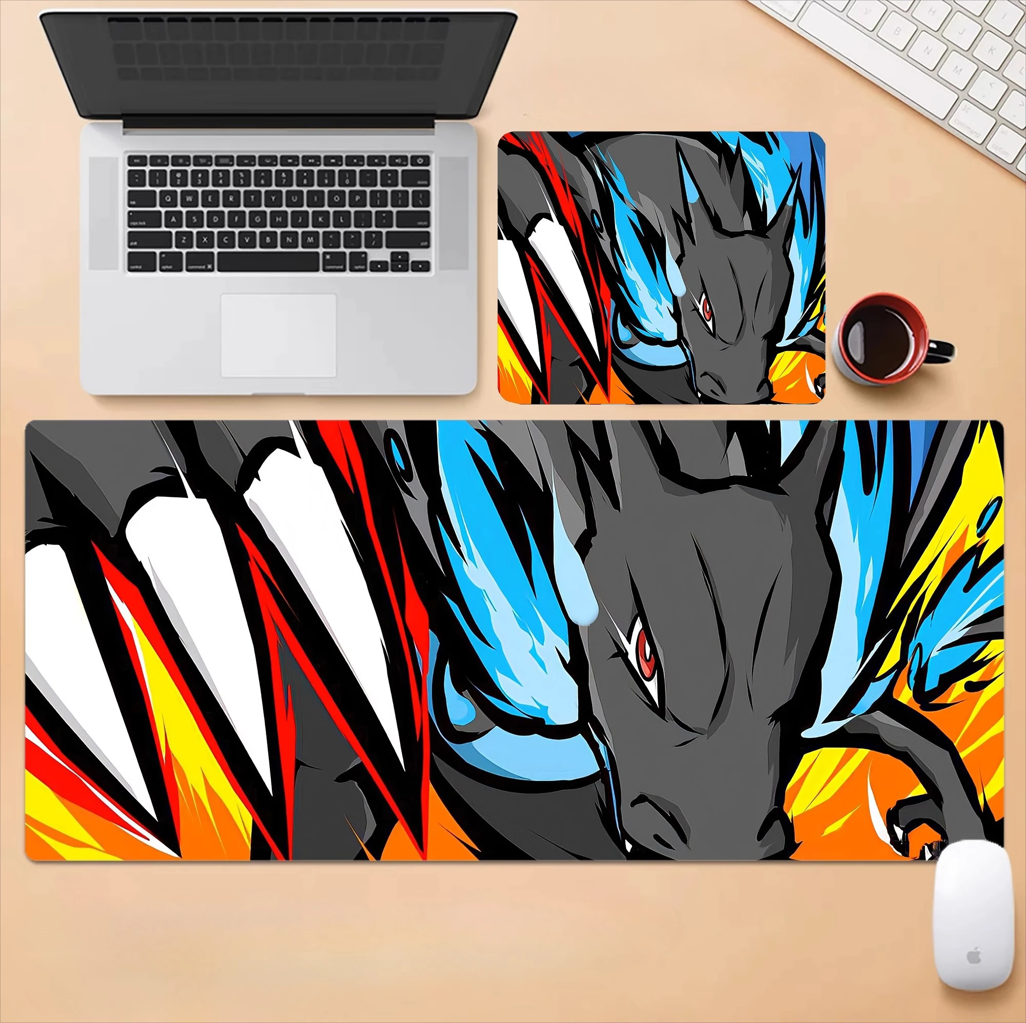 Podkładka pod mysz ze skóry z motywem japońskiego anime z 2025 roku, Pokémon Pikachu Gengar, duża podkładka na biurko, akcesoria komputerowe, mata pod klawiaturę.