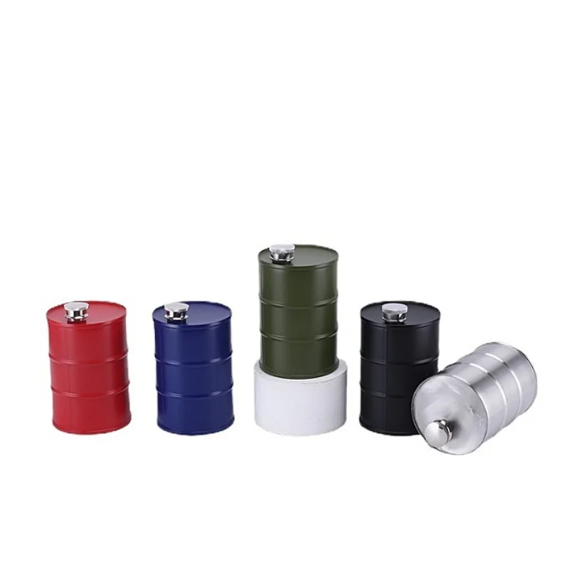 1Pc 25oz Water Bottle Oil Drums Shape Whisky Portable Stainless Steel Hip Flask