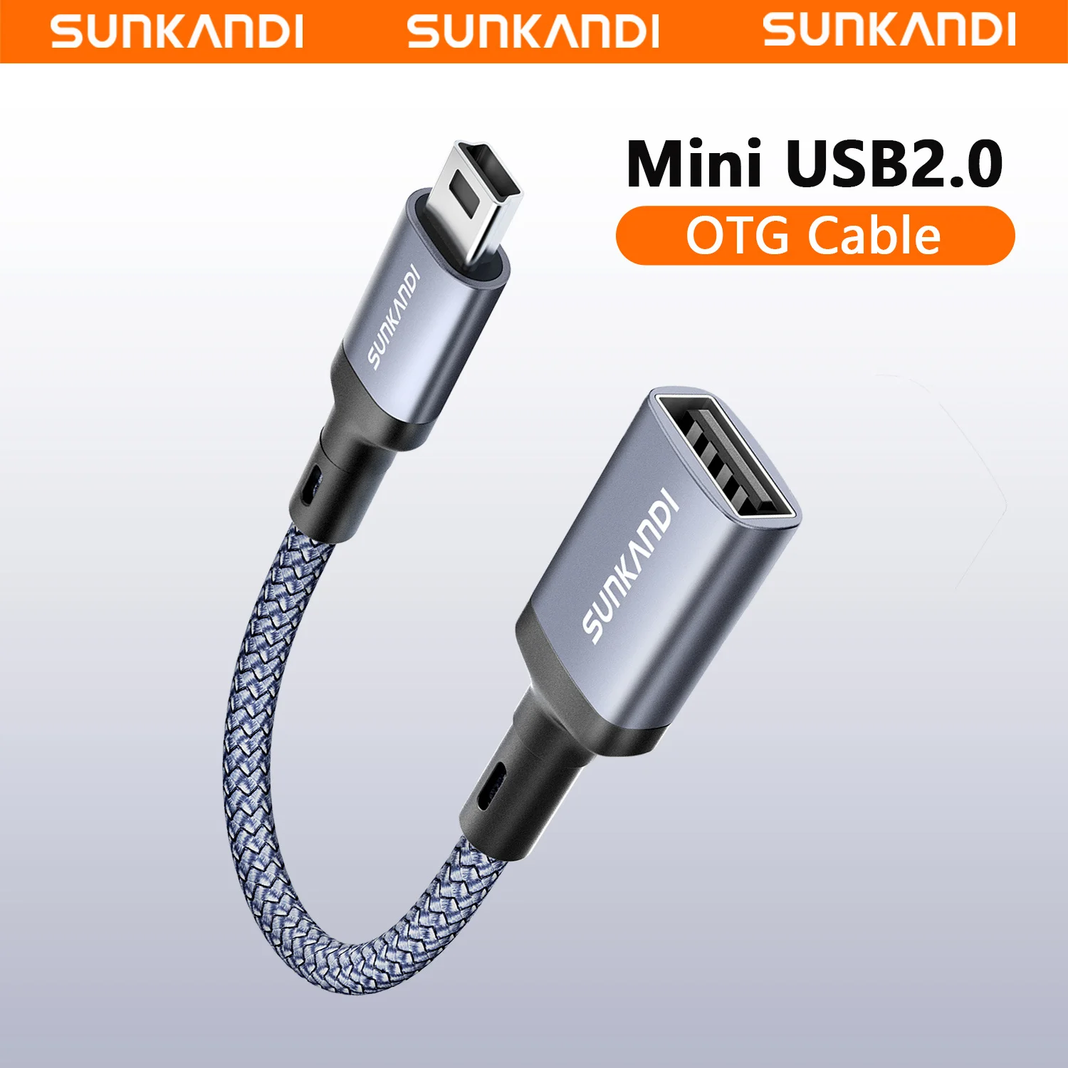 SUNKANDI Mini USB OTG Cable for Digital Cameras - USB A Female to Mini USB B 5 Pin Male Adapter Cable for Digital Cameras