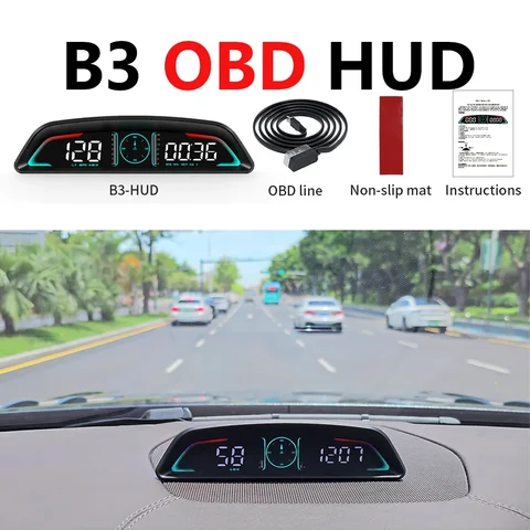 HD Smart Car HUD GPS Спидометр OBD B3/GPS G3 Цифровой проекционный дисплей Часы вождения Охранная сигнализация Электронные аксессуары
