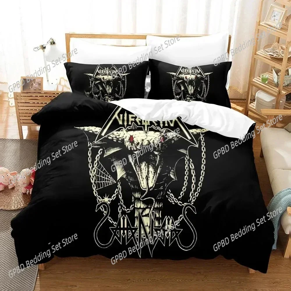 

New Print Dark Satanic Bedding Set Boys Girls Twin Queen Size Luxury Duvet Cover Pillowcase Bed Kids Adult Fashion Home Luxury