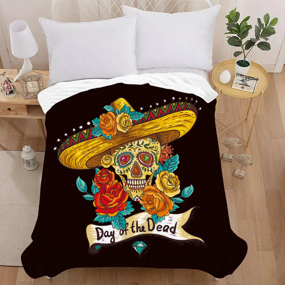 الهيكل العظمي زهرة سلسلة بطانية مطبوعة ل أريكة سرير السفر التخييم غرفة المعيشة مكتب تكييف بطانية لجميع المواسم الهدايا