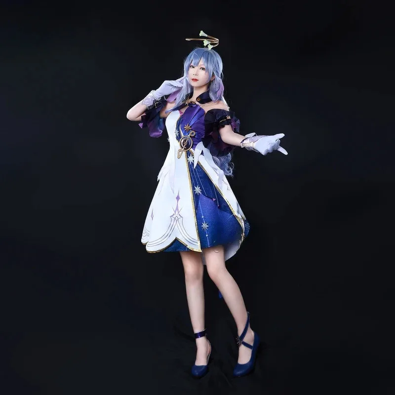 متوفر XS-2XL روبن تأثيري حلي هونكاي ستار السكك الحديدية شعر مستعار تأثيري أحذية لعبة ملابس حفلات الهالوين للنساء