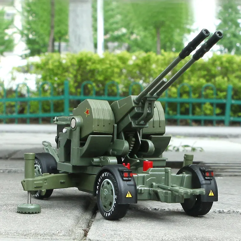 Modelo militar de aleación 1/35 para niños, pistola antiaérea, vehículo de lanzamiento de proyectiles, tanque de artillería de mortero, pistolas antiaeronaves, modelo de coche, Juguetes